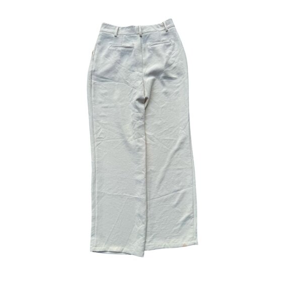 Forever 21 Womens Cream Wide Leg Mid-Rise Pants Size M Lightweight - Picture 2 of 8